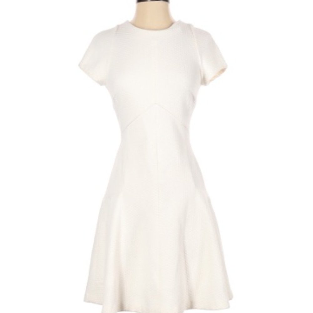 Banana Republic White Diamond Jacquard Dress - Size 4